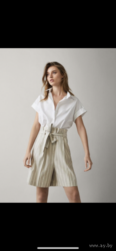 Новые высокие шорты бермуды, лён, Massimo Dutti, S
