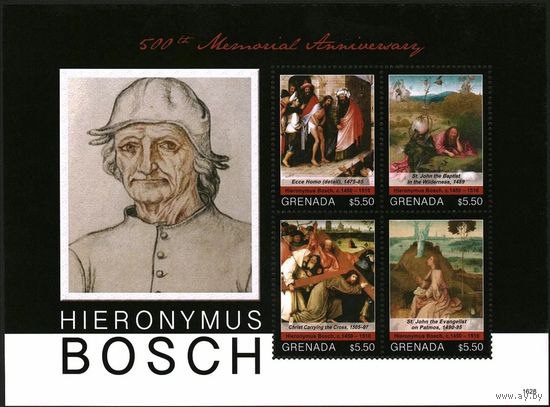 2016 Гренада 7355-7358KL Живопись - 400 лет Иерониму Босху 20,00 евро