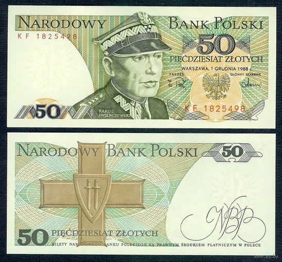 Польша, 50 злотых 1988 год. UNC