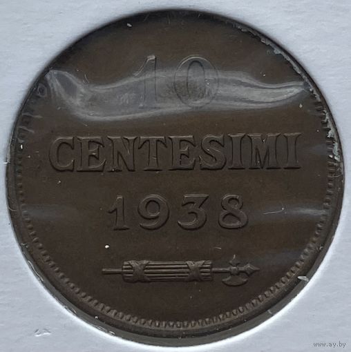 Сан-Марино 10 чентезими 1938 г. В холдере
