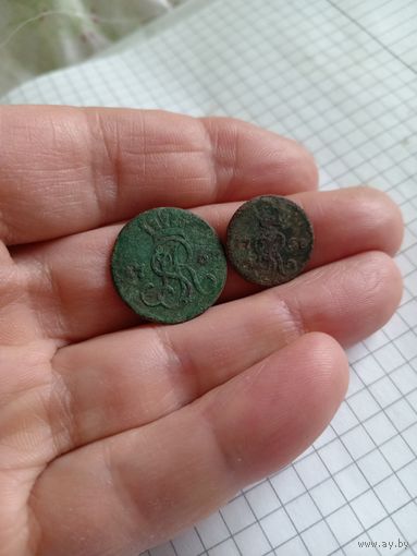 Грошик и полгроша 1768 год