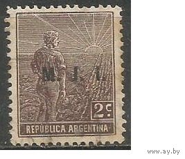 Аргентина. Крестьянин. Доплатная марка. Надпечатка. 1911г. Mi#158.