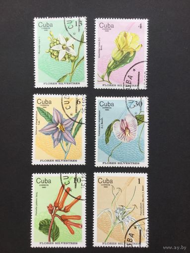 Лесные цветы, Куба, 1980, серия 6 марок