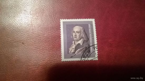 Марка  150 лет со дня смерти поэта Фридриха Гельдерлина 1993 год Германия