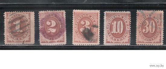 США-1879, (Мих.1а-6а), гаш. , Доплатные марки