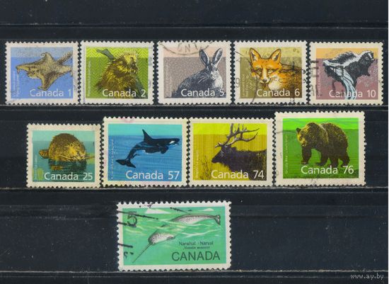 GB Доминион Канада 1988-9 Вып Фауна Стандарт #1072-3,1102-3,1105-8,1020К,421