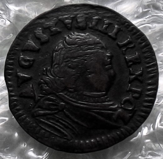 Польша 1 грош 1754 года. Август III. H. Красивая патина.