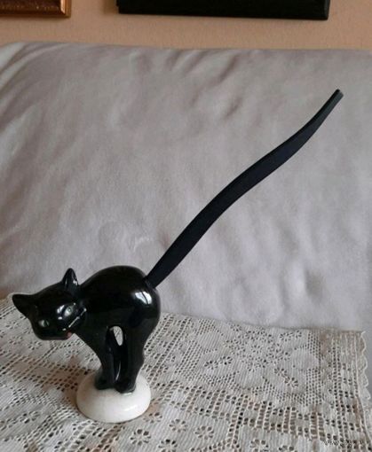 Фигурка черная кошка Хэллоуин Крендель Cat Гебель Goebel 1957-63 гг