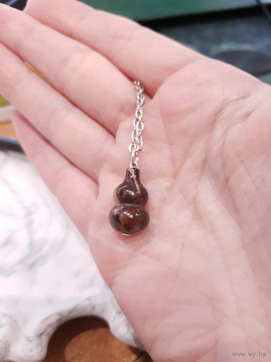 Лот С 1 РУБЛЯ! много лотов! Кулон из натурального камня с цепочкой Тыква Ву Лу - Халцедон