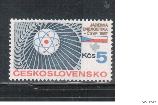 Чехословакия-1987,(Мих.2906)  **  , Модель атома (одиночка)