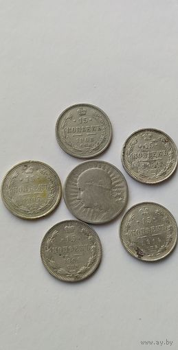 ЛОТ МОНЕТ Р.И и Польша серебро