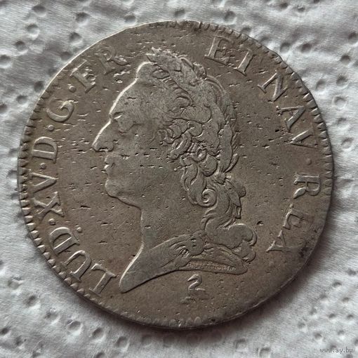 Франция экю 1771 старый бюст Людовик XV