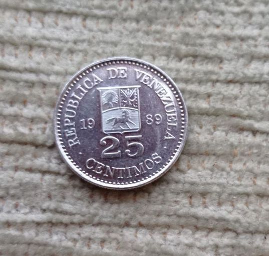 Werty71 Венесуэла 25 сентимо 1989 Блеск