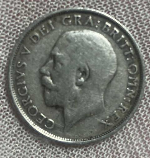Монета. Великобритания. 1 шиллинг 1915 год. Король Георга V. Серебро