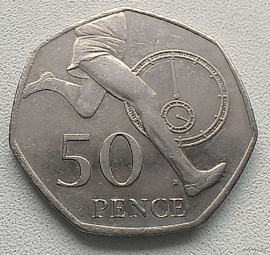 Великобритания 50 пенсов, 2004 50 лет рекорду в беге   3-8-14