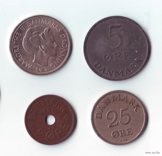 Монеты Дании, 4 шт.