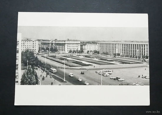 Минск. Площадь Ленина. Белоруссия. Виды городов. Пейзажи. 1969 год. Чистая #0188-V2P94
