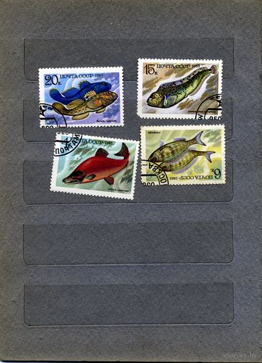 СССР, 1983,  ПРОМЫСЛОВЫЕ РЫБЫ    4м,   по 10 коп шт  гашен