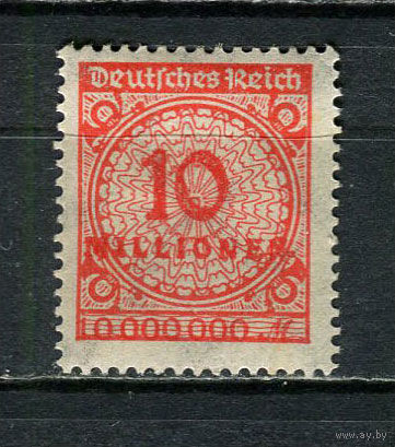 Рейх (Веймарская республика) - 1923 - Цифры 10 Mio - [Mi.318A] - 1 марка. MH.  (Лот 76Gf)-T2P25