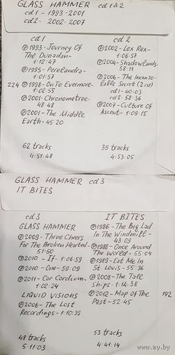 CD MP3 выборочная дискография GLASS HAMMER на 3 CD (1993 - 2011), IT BITES (1986 - 2012) на 1 CD