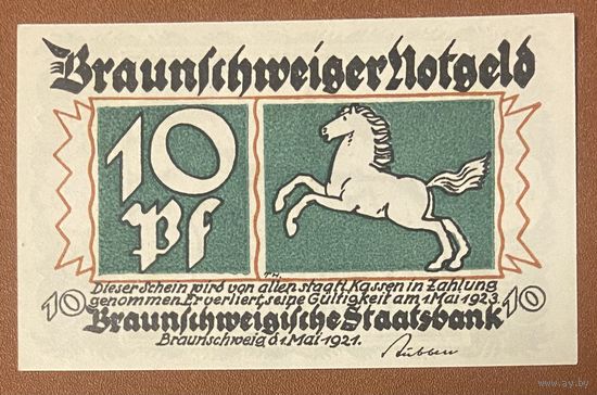 Нотгельд 10 пфеннигов 1921 год. Бланкенбурга-на-Гарце. Веймарская республика