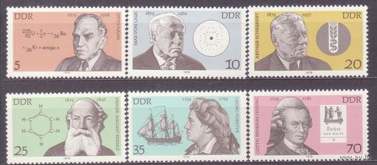 ГЕРМАНИЯ. ГДР **. 1979. ДЕЯТЕЛИ НАУКИ И КУЛЬТУРЫ ГЕРМАНИИ (VII выпуск). Mih.: # 2406 - 2411. MNH(СЛ2