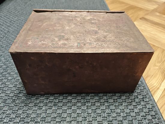 Большая медная шкатулка периода царской России,до 1917 года.
