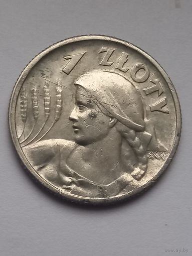 1 злотый 1925 г., Жница , с мц