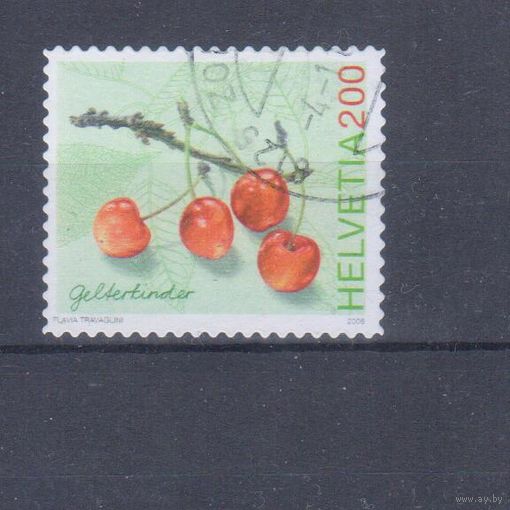 [344] Швейцария 2006. Флора.Плоды.Черешня. Высокий номинал.Одиночный выпуск. Гашеная марка.