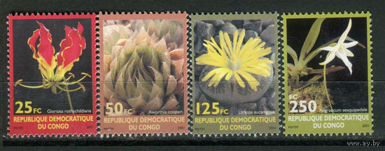 Конго - 2002г. - Цветы - 4 марки - полная серия, MNH [Mi 1698-1701]. #O-Se-Z-1-14