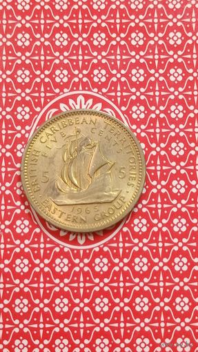 Восточные Карибы 5 центов 1965 парусник