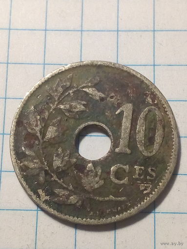 10 сантимов Бельгия 1923 год
