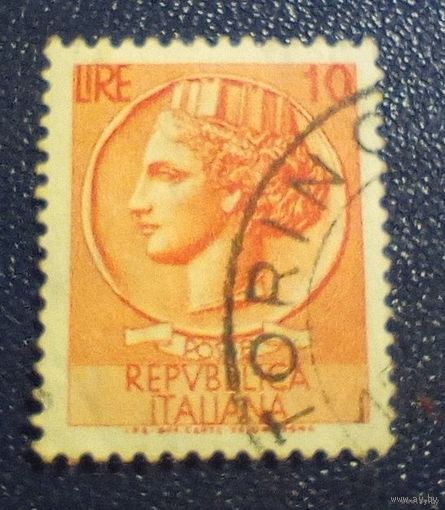 Марка Италии 10 лир