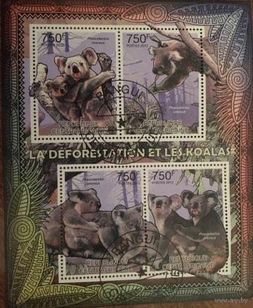Цар, коала, 2012 блок 4 марки, Михель CF 3637-3640KB