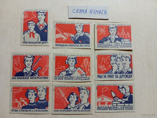 Спичечные этикетки ф.Победа. Молодёжь. 1962 год
