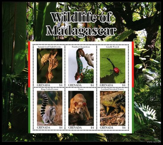2019 Гренада 7806-7811KL Фауна - Змеи, Насекомые 22,00 евро