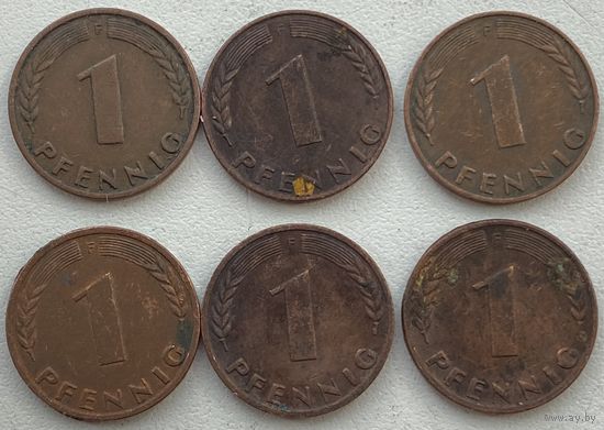 Германия 1 пфенниг 1950 г. F. Цена за 1 шт.