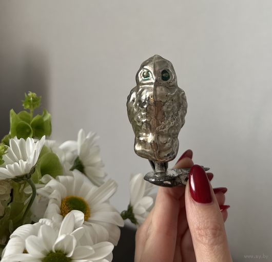 Елочная игрушка сова филин СССР К.1
