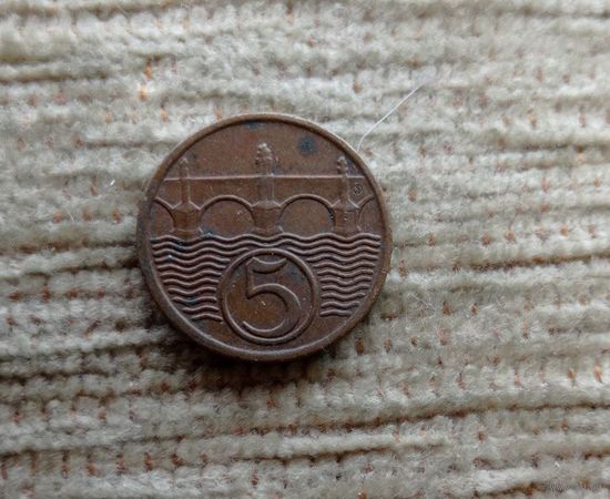 Werty71 Чехословакия 5 геллеров 1938