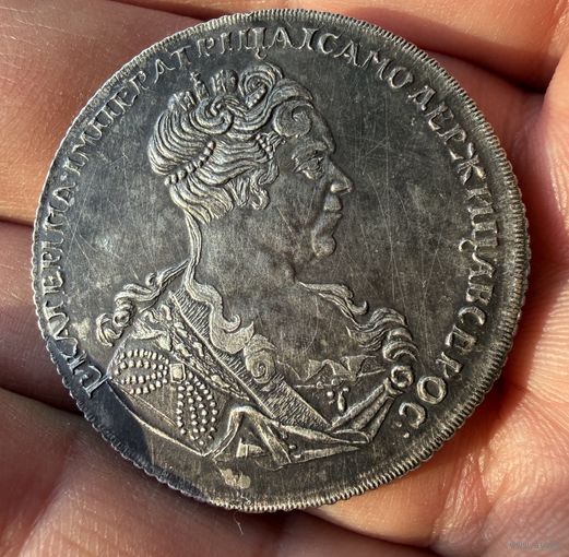 1 рубль  1727 г. спб.  Екатерина 1.  СЕРЕБРО.