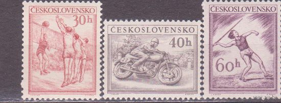 Чехословакия 1953 Michel 823-825 серия MNH спорт атлетика волейбол мотоспорт (МА