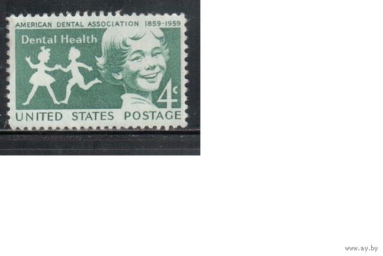 США-1959, (Мих.761),  *  (без клея) , Медицина, Стомотология (одиночка)