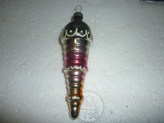 Ёлочная игрушка Веретено. Амальгама.СССР.