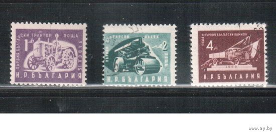 Болгария-1951, (Мих.783-785),  гаш. , Стандарт, Трактор, Автомобиль (полная серия)