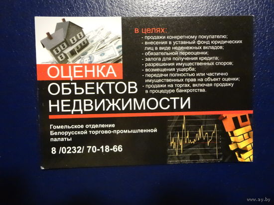 Календарик 2010 г.  Оценка объектов недвижимости.  (Гомельское отделение БТПП).