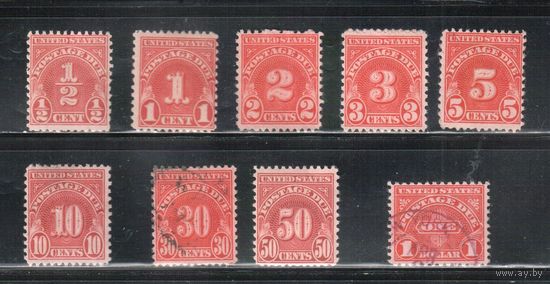 США-1930, (Мих.44в-52в),  **/* ( 2 м - гаш.)  , Доплатные  марки, перф.11-10 1/2(полная серия)