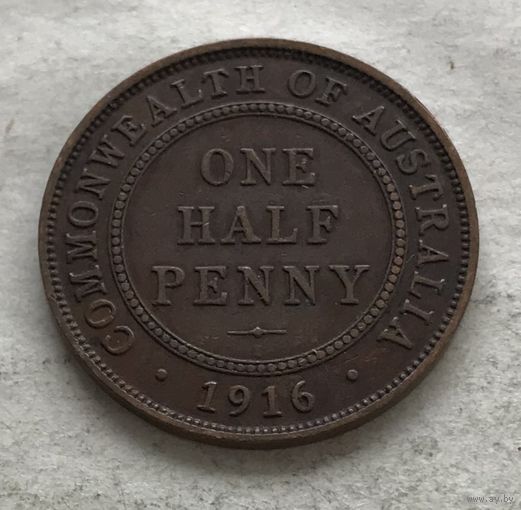 Австралия пол-пенни 1916 Георг V (надпись на аверсе ... IND IMP)