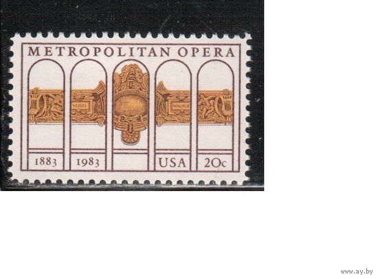 США-1983, (Мих.1652) , ** , Театр (одиночка),
