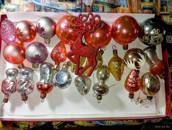 Стеклянные ёлочные игрушки из СССР ,