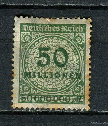 Рейх (Веймарская республика) - 1923 - Цифры 50 Mio - (пятна на клее) - [Mi.321A] - 1 марка. MH.  (Лот 77Gf)-T2P25